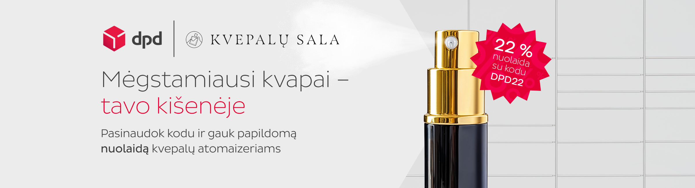 Nuolaida kvepalų aotmaizeriams kvepalusala.lt su kodu DPD22